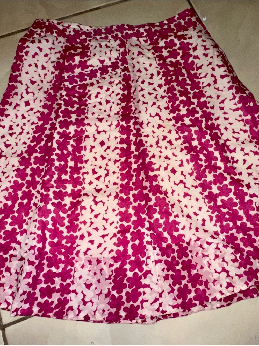 Marc Jacobs Pink Floral A-Line Skirt on Cream